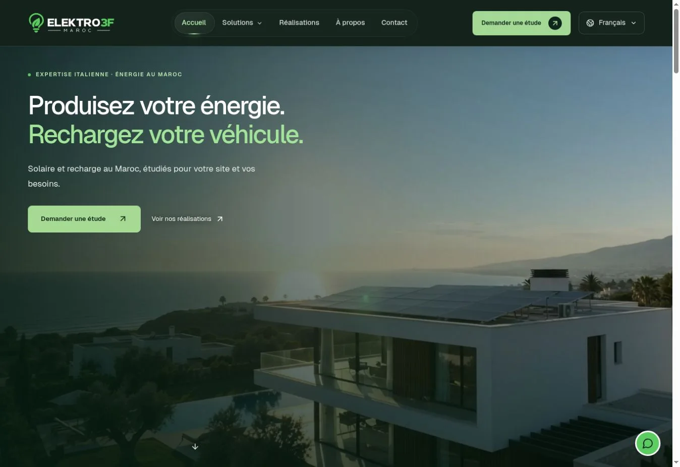 الصفحة الرئيسية الحالية لموقع ELEKTRO3F المغرب
